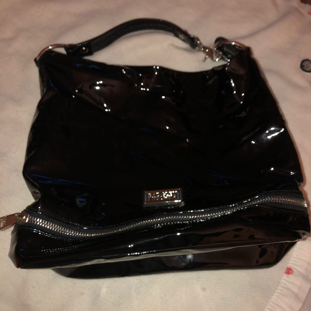 SOLD Badgley Mischka Black Patent Leather Handbag
